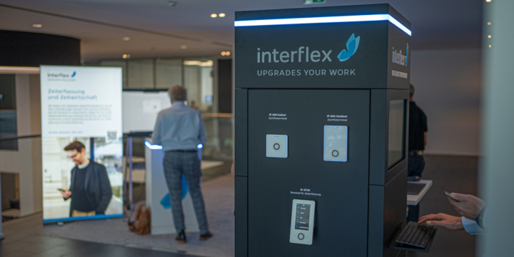 Interflex product pedestal at the Interflex Customer Solution Day 2024.