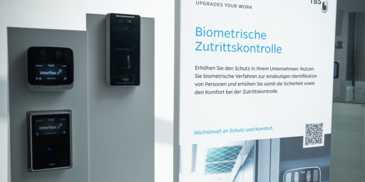 Product pedestal (access control) at the Interflex Customer Solution Day 2024.