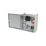 Halb-Seitenansicht IF-Verteiler Spannungsversorgung geöffnet