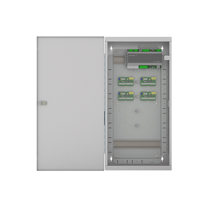 Vooraanzicht van de controller IF-4077 met de deur open