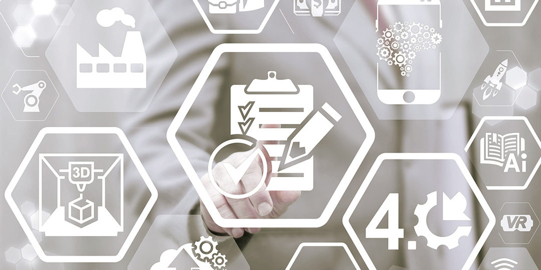 Bildkomposition aus verschiedenen Icons, davon im Vordergrund ein Checklisten-Symbol